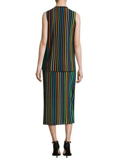 Shop Diane Von Furstenberg Sleeveless Two Tiered Knit Shift Dress In Azuro Combo