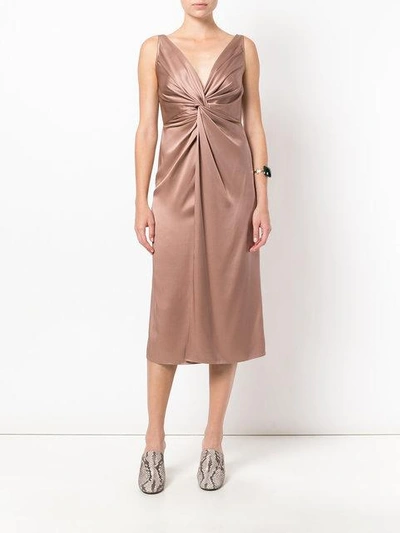 Shop Sies Marjan Mia Satin-twist Dress In Pink