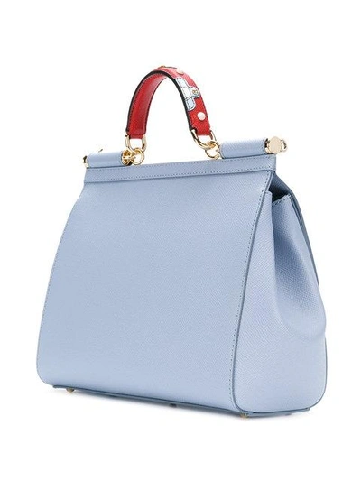 Shop Dolce & Gabbana Sicily Shoulder Bag In Blue
