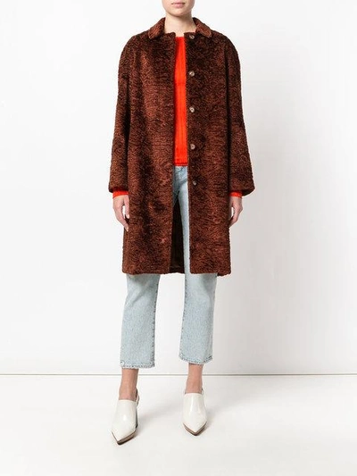 Shop Sies Marjan Ripley Faux Fur Coat In Brown
