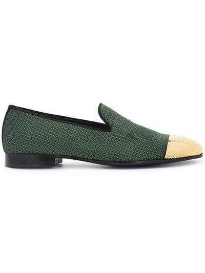 Shop Louis Leeman High Shine Trim Loafers In Green