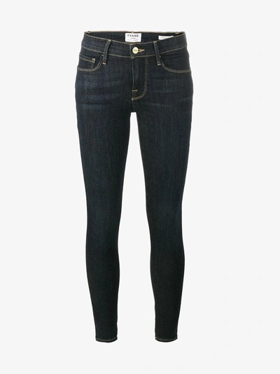 Frame Le Skinny De Jeanne Blue Low Rise Jeans In Blue