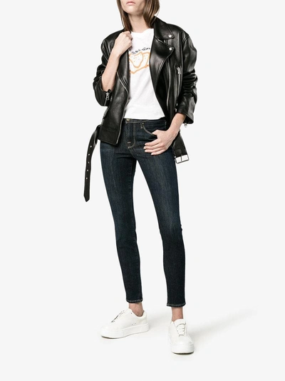 Frame Le Skinny De Jeanne Blue Low Rise Jeans In Blue
