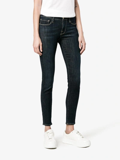 Frame Le Skinny De Jeanne Blue Low Rise Jeans In Blue
