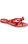 Valentino Rockstud Jelly Sandals In Red