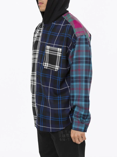 Shop Alexander Wang Wool Tartan Multi Combo Hooded Shirt