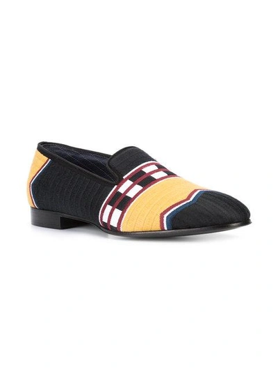 Shop Louis Leeman American Indian Print Loafers In Black