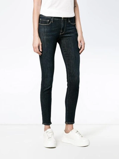 Frame Le Skinny De Jeanne Blue Low Rise Jeans In Blue