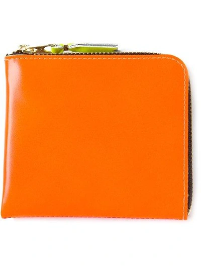 Shop Comme Des Garçons Wallet Two Colour Zip Wallet - Yellow & Orange