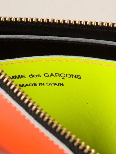 Shop Comme Des Garçons Wallet Two Colour Zip Wallet - Yellow & Orange