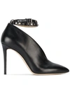 JIMMY CHOO BLACK LARK 100 LEATHER VAMP HEELS,LANE100PAT12206128