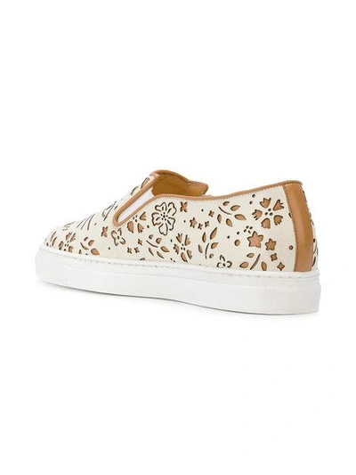 Shop Charlotte Olympia Cool Cat Sneakers - Neutrals In Nude & Neutrals