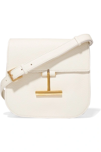 Tom Ford Tara Small Textured-leather Shoulder Bag In White