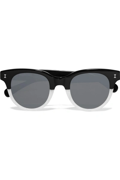 Shop Illesteva Sicilia Cat-eye Two-tone Acetate Sunglasses In Black