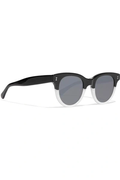 Shop Illesteva Sicilia Cat-eye Two-tone Acetate Sunglasses In Black