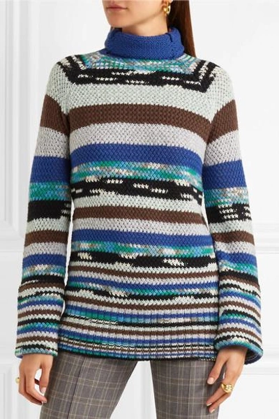 Shop Missoni Striped Wool-blend Turtleneck Sweater