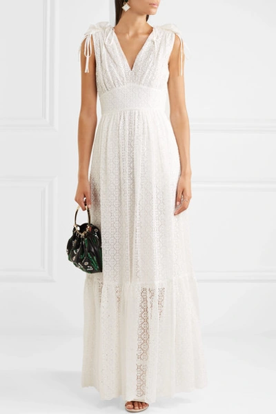 Shop Temperley London Prairie Guipure Lace Maxi Dress In White