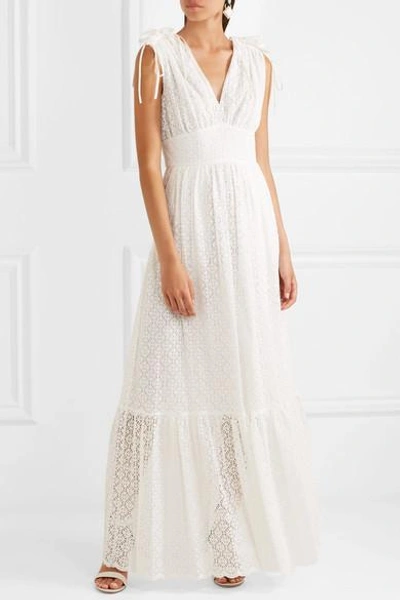Shop Temperley London Prairie Guipure Lace Maxi Dress In White