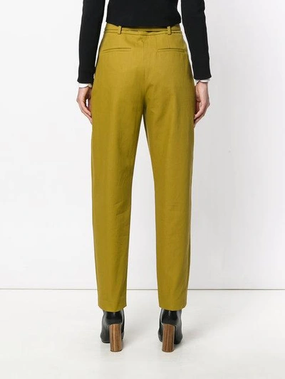 Shop Kenzo Belted Tailored Trousers In Brown
