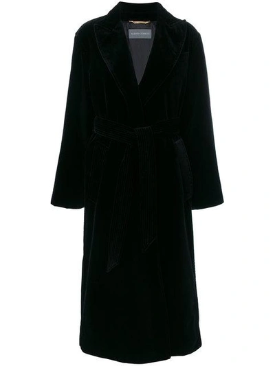 Shop Alberta Ferretti Oversized Belted Coat - Black