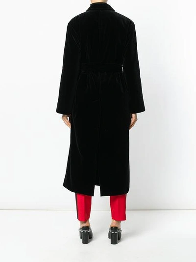 Shop Alberta Ferretti Oversized Belted Coat - Black