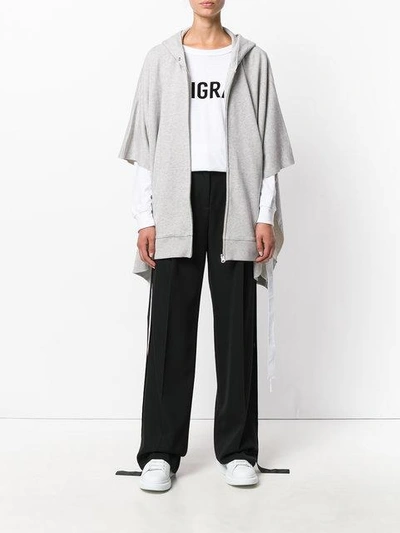 Shop Mm6 Maison Margiela Oversized Zipped Hoodie