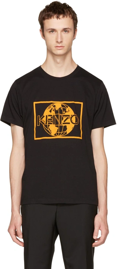 Shop Kenzo Black  World T-shirt In 99 Black