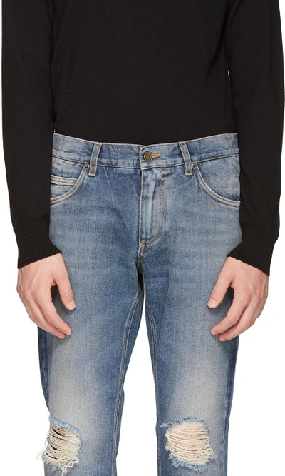 Shop Dolce & Gabbana Blue Distressed Jeans