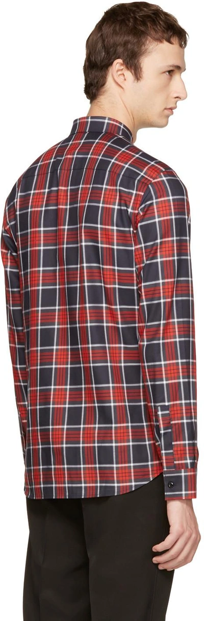 Shop Givenchy Red Plaid Cross Shirt