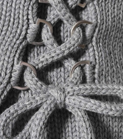 Shop Alexander Mcqueen Wool Zip-up Sweater In Dk Grey ml