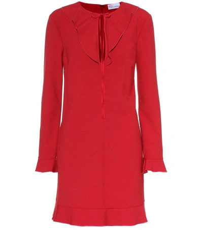 Shop Red Valentino Long-sleeved Minidress In Red