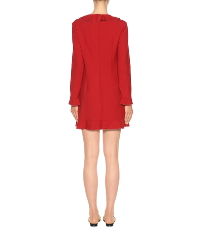 Shop Red Valentino Long-sleeved Minidress In Red