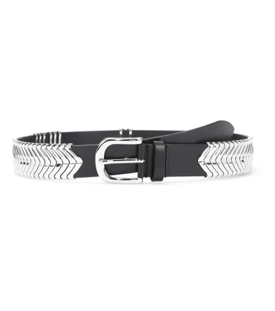 Shop Isabel Marant Tehora Leather Belt In Silver