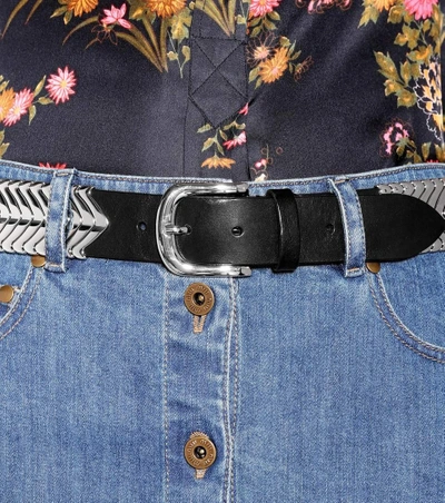 Shop Isabel Marant Tehora Leather Belt In Silver