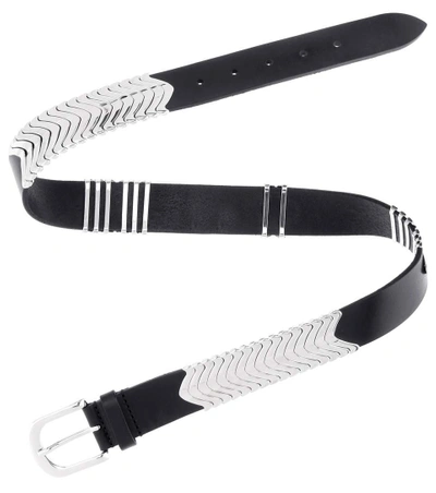 Shop Isabel Marant Tehora Leather Belt In Silver