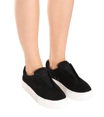 Shop Eytys Doja Suede Slip-on Sneakers In Black