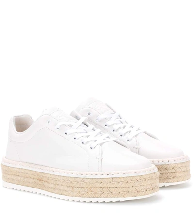 Shop Rag & Bone Kent Leather Espadrille Sneakers In White