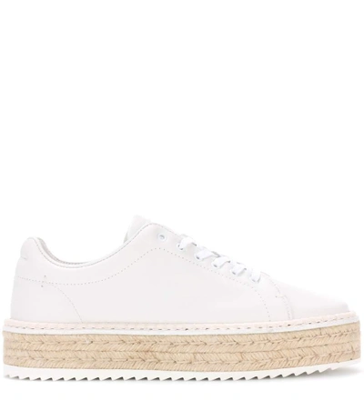Shop Rag & Bone Kent Leather Espadrille Sneakers In White