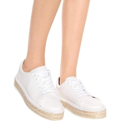 Shop Rag & Bone Kent Leather Espadrille Sneakers In White