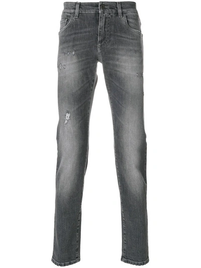 Dolce & Gabbana Distressed Jeans In Grey