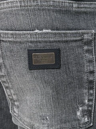 Shop Dolce & Gabbana Distressed Jeans In Grey