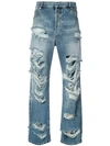 BALMAIN DISTRESSED SLOUCHED JEANS,W7H9061T128D12187617