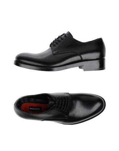 Shop Dsquared2 Man Lace-up Shoes Black Size 8 Calfskin