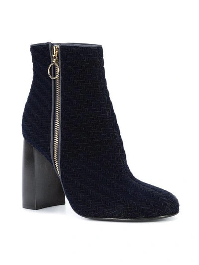 Shop Stella Mccartney Zip Up Woven Boots