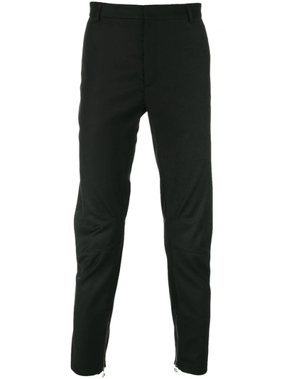 Lanvin Zip-hem Wool And Cashmere-blend Trousers In Black