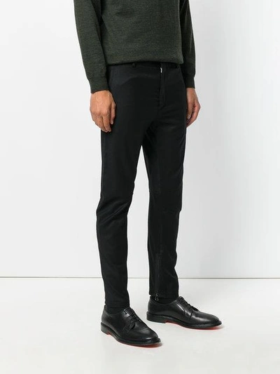 Shop Lanvin Zip Cuff Tailored Trousers In Black