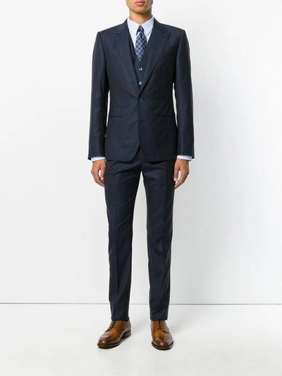 Shop Dolce & Gabbana Three Piece Suit - Blue