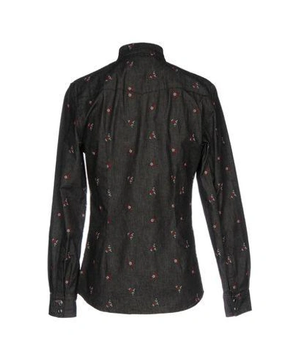 Shop Dolce & Gabbana Man Denim Shirt Black Size 16 ½ Cotton, Elastane