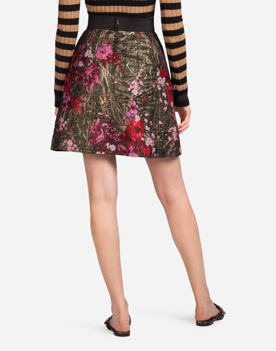 Shop Dolce & Gabbana Lurex Jacquard Skirt In Multicolor