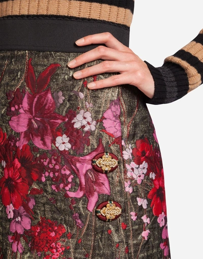 Shop Dolce & Gabbana Lurex Jacquard Skirt In Multicolor